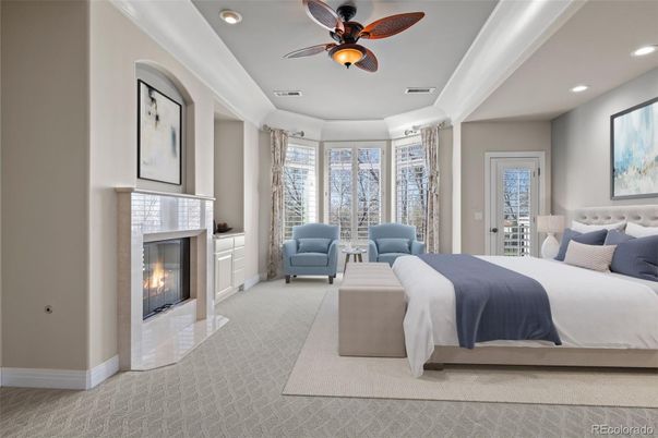 Bedroom, Fireplace, Interior, Recessed Lighting