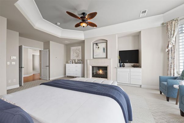 Bedroom, Fireplace, Interior