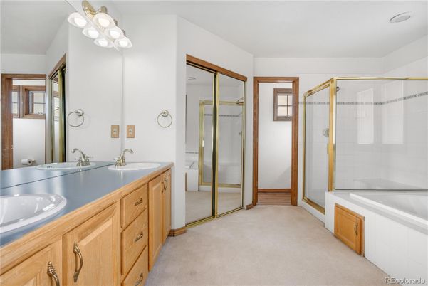 Bathroom, Dual Sink Vanities, Glass Shower, Interior