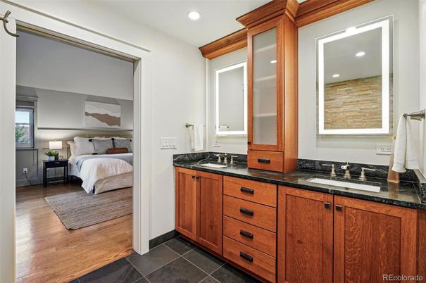 Bathroom, Bedroom, Interior, Recessed Lighting, Wood Texture Flooring