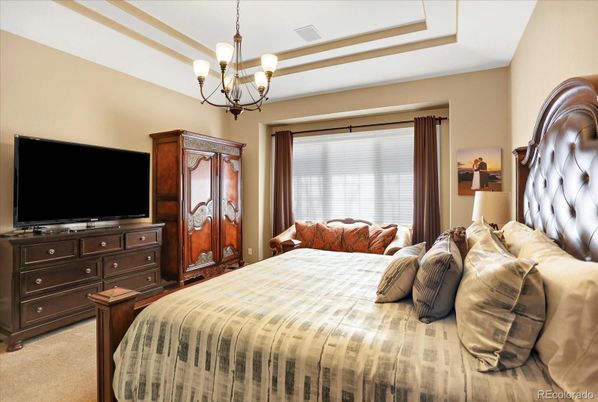 Bedroom, Chandelier, Interior
