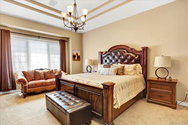 Bedroom, Chandelier, Interior