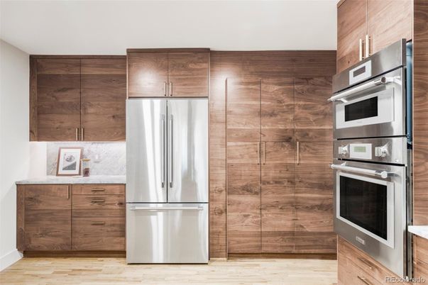 Interior, Kitchen, Stainless Steel Appliances, Wood Texture Flooring