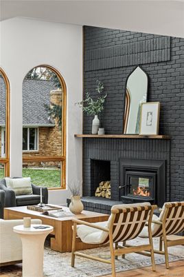 Fireplace, Interior, Living room, Stone Walls