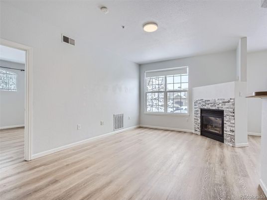Empty room, Fireplace, Interior, Wood Texture Flooring