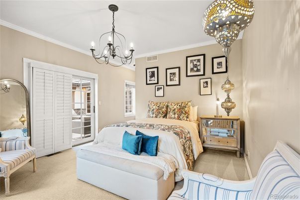 Bedroom, Chandelier, Interior