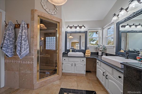 Bathroom, Dual Sink Vanities, Glass Shower, Interior