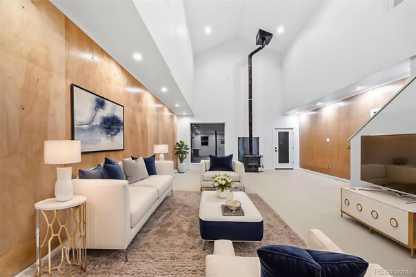 Interior, Living room, Recessed Lighting, Wooden Walls