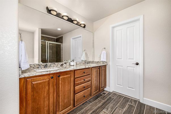 Bathroom, Dual Sink Vanities, Interior, Wood Texture Flooring