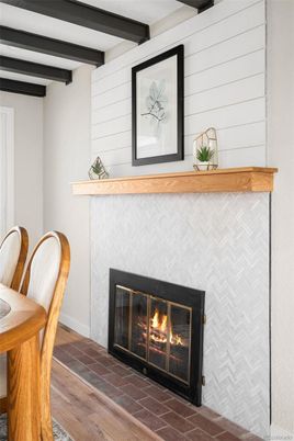 Fireplace, Interior, Wooden Beams, Wood Texture Flooring