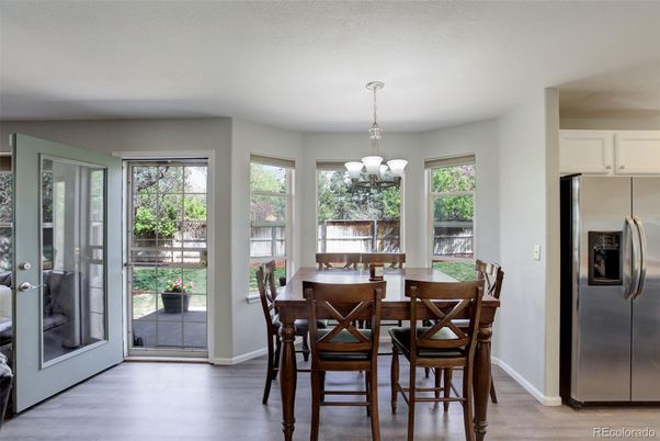 Chandelier, Dining room, Interior, Wood Texture Flooring