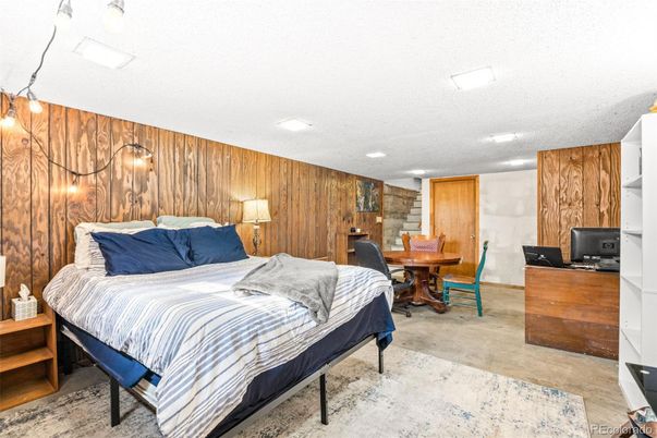 Bedroom, Interior, Recessed Lighting, Wooden Walls