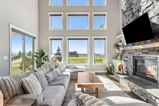 Fireplace, Interior, Living room, Stone Walls, Wood Texture Flooring