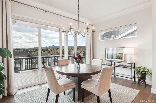 Chandelier, Dining room, Interior, Wood Texture Flooring