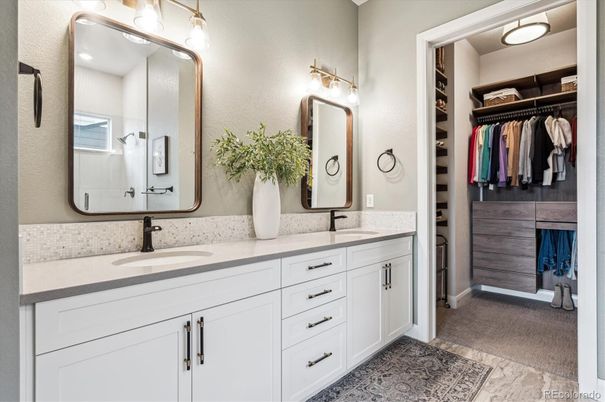 Bathroom, Dual Sink Vanities, Interior, Walk-in Closets