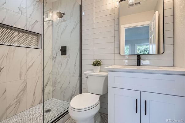 Bathroom, Glass Shower, Interior, Marble Walls