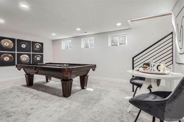Billiard Table, Game Room, Interior, Recessed Lighting