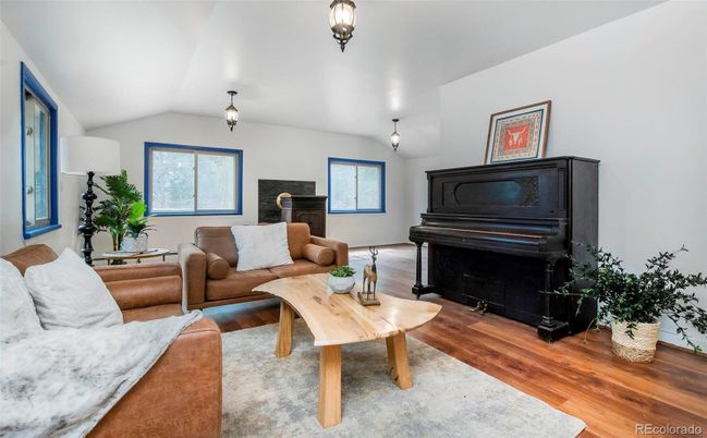 Fireplace, Interior, Living room, Piano, Wood Texture Flooring