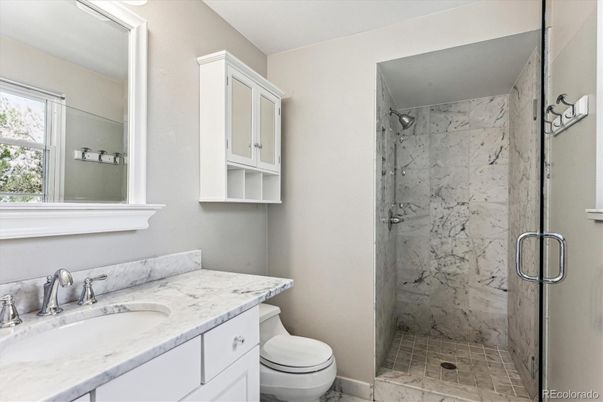 Bathroom, Glass Shower, Interior, Marble Walls