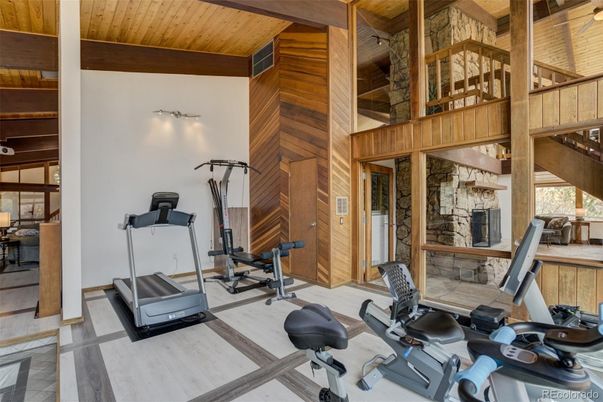Fitness Equipment, Interior, Wooden Beams, Wooden Ceilings, Wooden Walls
