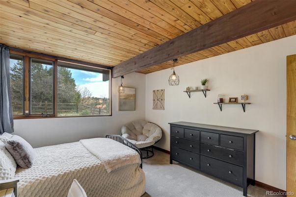 Bedroom, Interior, Pendant Lights, Wooden Beams, Wooden Ceilings