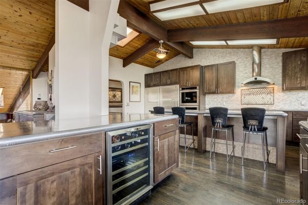 Interior, Kitchen, Stainless Steel Appliances, Wooden Beams, Wooden Ceilings, Wood Texture Flooring