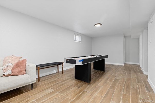 Game Room, Interior, Recessed Lighting, Wood Texture Flooring