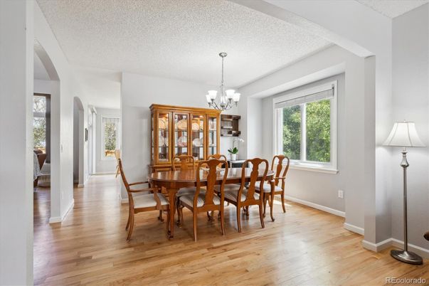 Chandelier, Dining room, Interior, Wood Texture Flooring