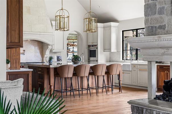 Interior, Kitchen, Pendant Lights, Wood Texture Flooring