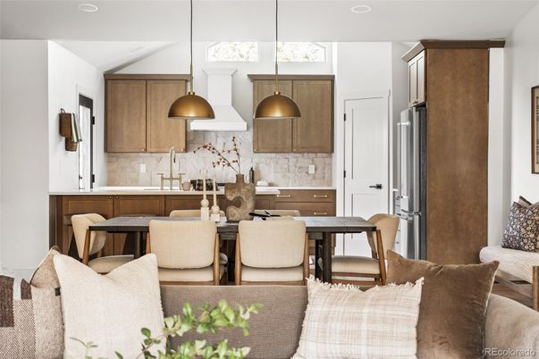 Dining room, Interior, Kitchen, Pendant Lights, Recessed Lighting