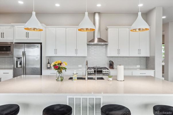 Interior, Kitchen, Pendant Lights, Recessed Lighting, Stainless Steel Appliances