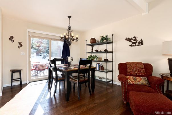 Chandelier, Dining room, Interior, Wood Texture Flooring