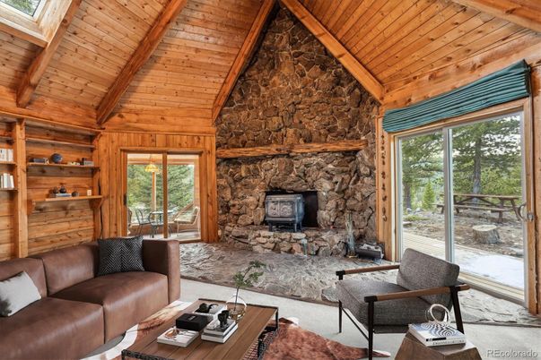 Fireplace, Interior, Living room, Stone Walls, Wooden Beams, Wooden Ceilings, Wooden Walls