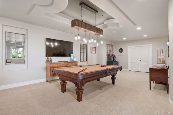 Billiard Table, Fitness Equipment, Game Room, Interior, Pendant Lights, Recessed Lighting