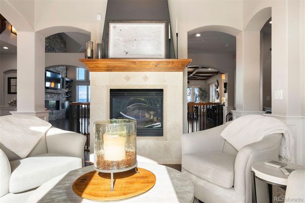 Fireplace, Interior, Living room, Recessed Lighting