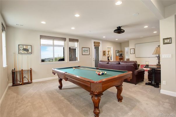Billiard Table, Game Room, Interior, Recessed Lighting