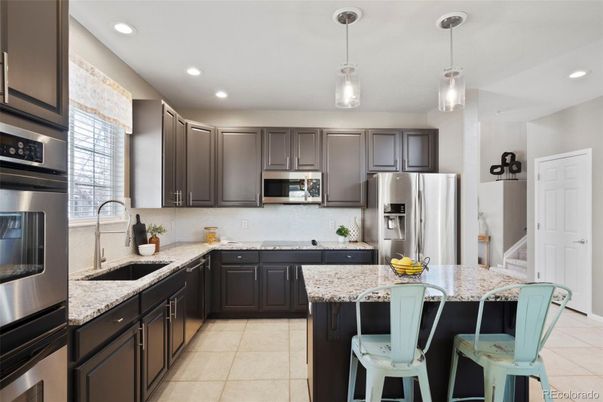 Interior, Kitchen, Pendant Lights, Recessed Lighting, Stainless Steel Appliances