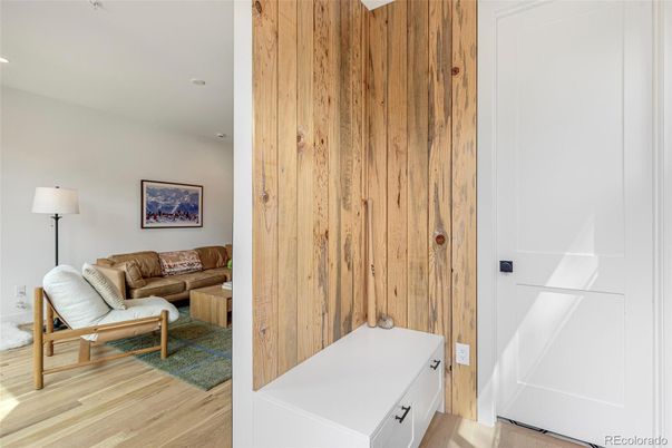 Interior, Living room, Recessed Lighting, Wood Texture Flooring, Wooden Walls