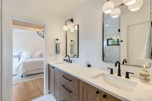Bathroom, Bedroom, Dual Sink Vanities, Interior, Wood Texture Flooring