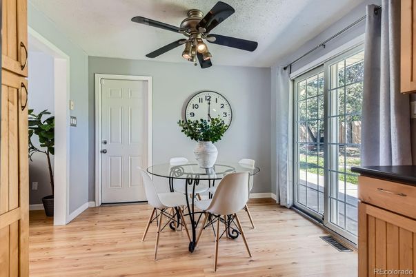 Dining room, Interior, Wood Texture Flooring