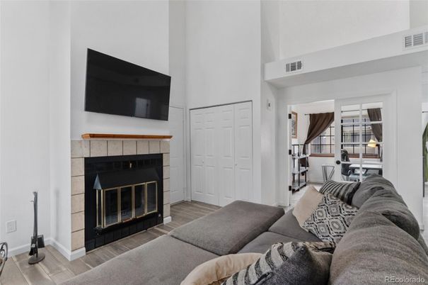 Fireplace, Interior, Living room, Wood Texture Flooring