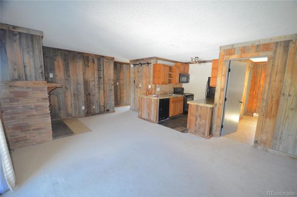 Fireplace, Interior, Kitchen, Wooden Walls