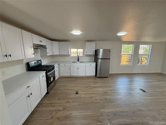 Interior, Kitchen, Stainless Steel Appliances, Wood Texture Flooring