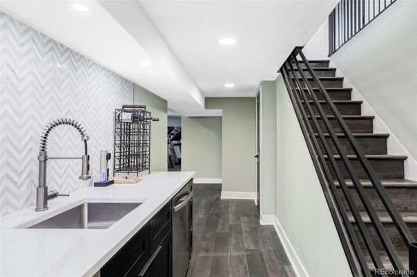 Interior, Kitchen, Recessed Lighting, Wood Texture Flooring