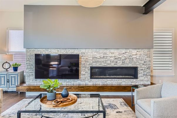 Fireplace, Interior, Living room, Stone Walls, Wood Texture Flooring