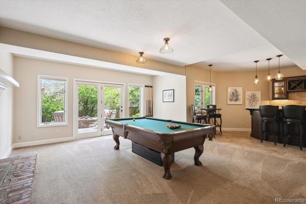 Billiard Table, Game Room, Interior, Pendant Lights