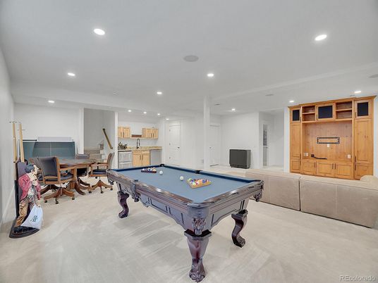 Billiard Table, Game Room, Interior, Recessed Lighting