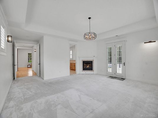 Empty room, Fireplace, Interior, Pendant Lights