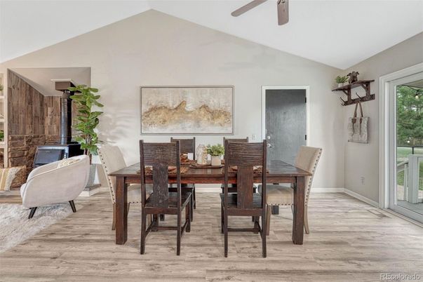 Dining room, Interior, Wood Texture Flooring