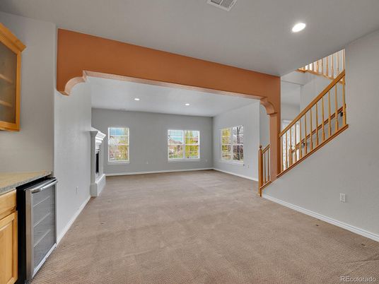 Empty room, Fireplace, Interior, Recessed Lighting